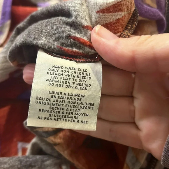 Denim & Supply Ralph Lauren Brown Purple Fringed South Western print top size XS - Picture 7 of 10